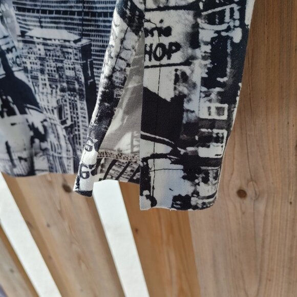 Luc Fontaine News Paper Print Pencil Skirt Black and White Size 6 - Picture 4 of 5